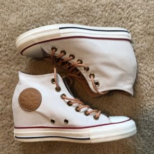Cream wedge converses
